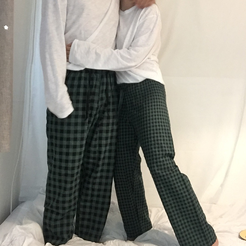 ❤️5만장돌파/당일출고❤️빅사이즈 밴딩 가을 겨울 잠옷바지 체크 커플 파자마  9부 5부 3부 16color 3size 상세 이미지 34