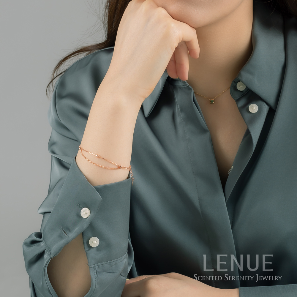 [레뉴] 루루 볼 체인 두줄 레이어드 팔찌 / 925 실버 데일리 커브 더블 여자친구 선물 이미지 7