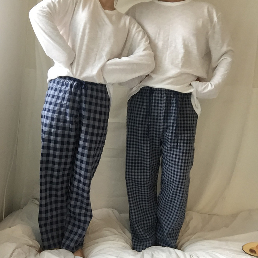 ❤️5만장돌파/당일출고❤️빅사이즈 밴딩 가을 겨울 잠옷바지 체크 커플 파자마  9부 5부 3부 16color 3size 상세 이미지 37