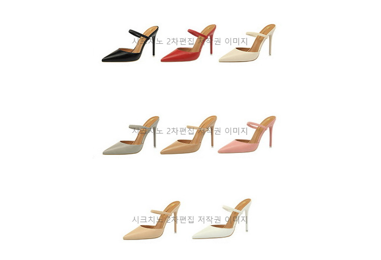 레이비 10.5cm 스틸레토 스트랩 뮬 슬리퍼 킬힐 8color 상세 이미지 1