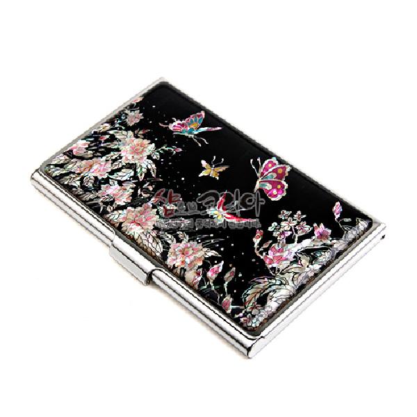 명함집-목단나비[흑]