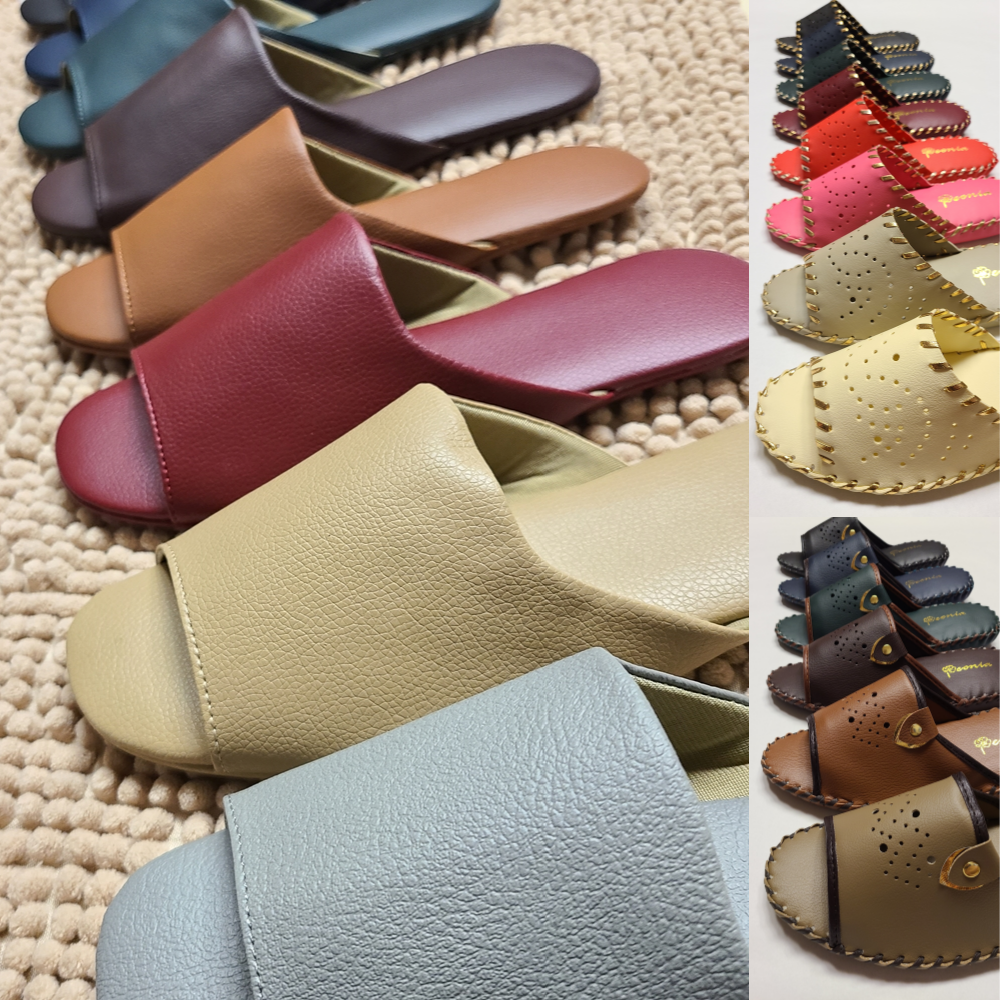 가죽 실내화 거실 실내 슬리퍼 여성 호텔 레자 고급 거실화