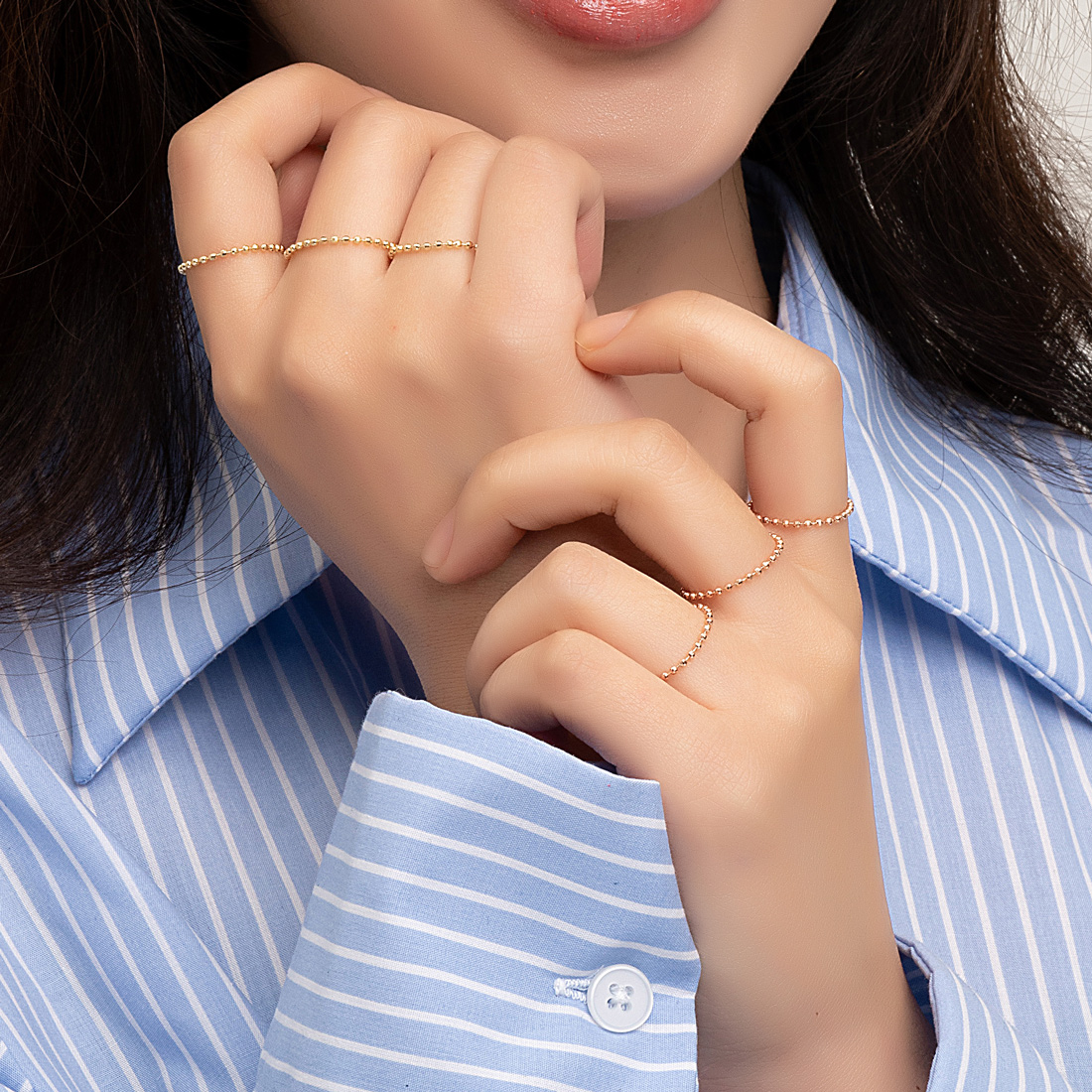 14k 반지 미러볼 체인 데일리 주얼리 금 반지 고르는법 자연스러운 주얼리