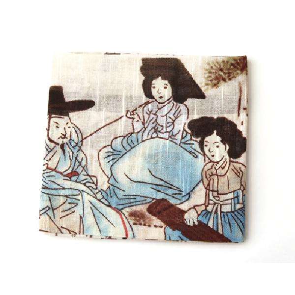 외국인한국선물 민속화 손수건-청금상련(신윤복) - 상세 이미지 4