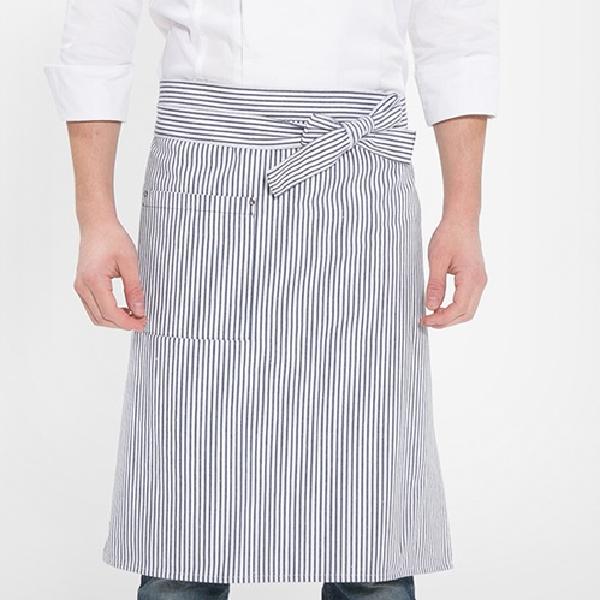 짧은앞치마 홀서빙 앞치마 미니앞치마 줄무늬 가벼운 여름용 카페 바리스타 커피 셰프 요리사