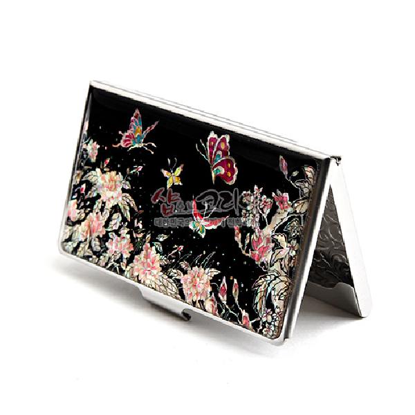 명함집-목단나비[흑]