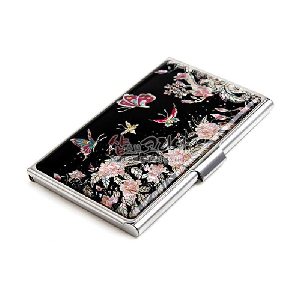 명함집-목단나비[흑]