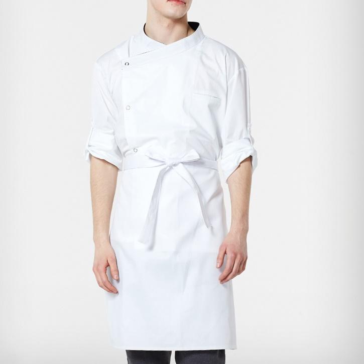 식당 업소용 요리사앞치마 쉐프 베이킹앞치마 제과제빵 앞치마 남성 고급 무지 흰색 화이트
