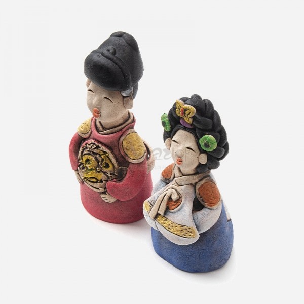 황토인형-작은 왕과왕비 전통기념선물,한국기념품, 외국인선물 - 상세 이미지 2
