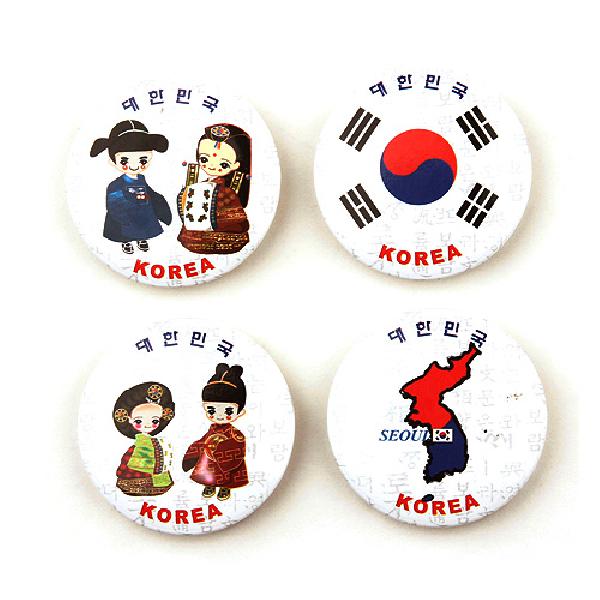 한국전통문양 원형메모홀더 4종 냉장고자석 - 상품 이미지