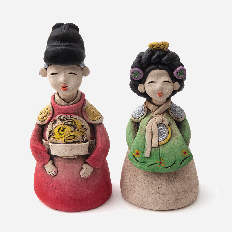 황토인형-왕과왕비 전통기념선물,한국기념품, 외국인선물 - 상품 이미지