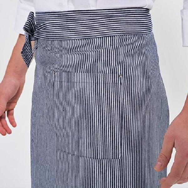 짧은앞치마 홀서빙 앞치마 가벼운 미니앞치마 여름용 카페 바리스타 커피 셰프 요리사 줄무늬