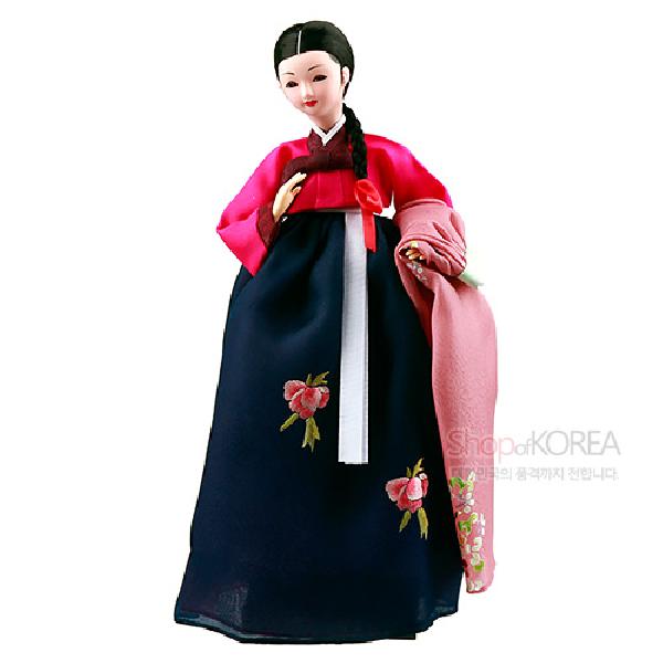 한복인형-아씨[남색치마] - 상품 이미지