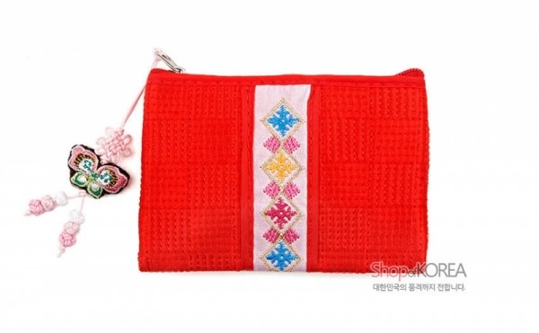 전통무늬 띠사각동전지갑 적색 - 상세 이미지 2