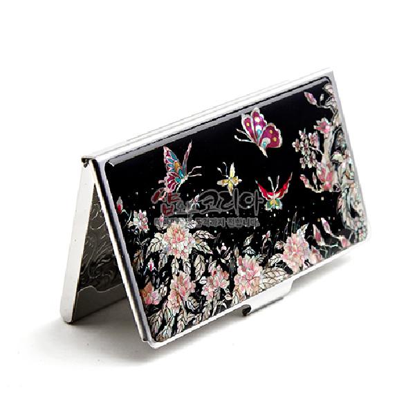 명함집-목단나비[흑]