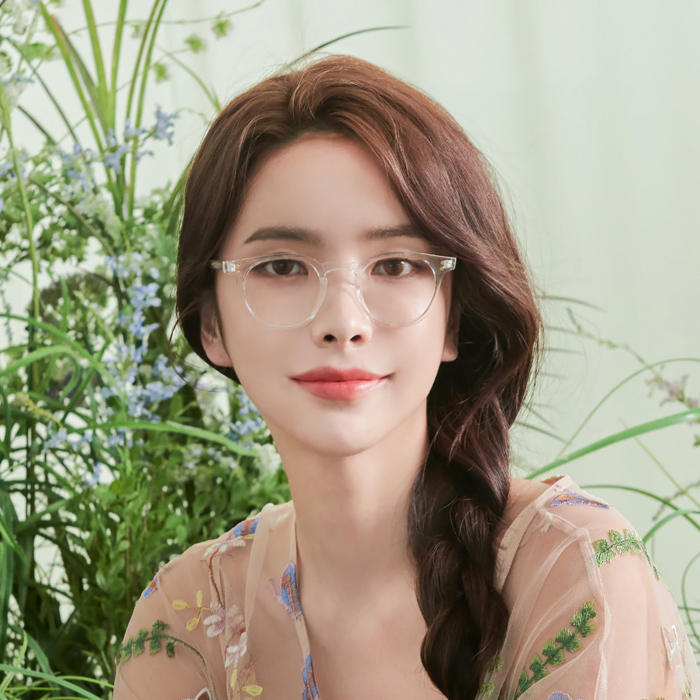 가벼운 동글이 투명 뿔테 안경테 시력보호 자외선안경 - 상세 이미지 2