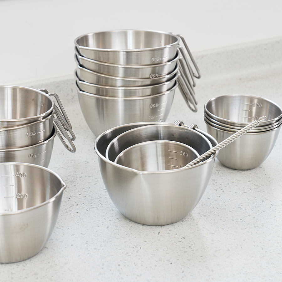 국산 304 스텐 믹싱 계량컵 4종세트 (250ml/500ml/750ml/1200ml) - 상세 이미지 3