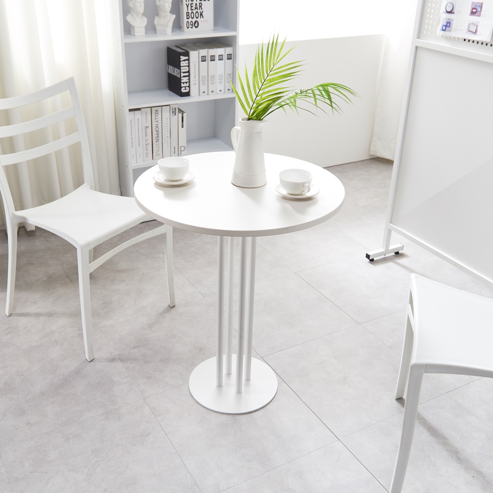 루루 화이트 원형테이블600 원룸식탁 업소용테이블