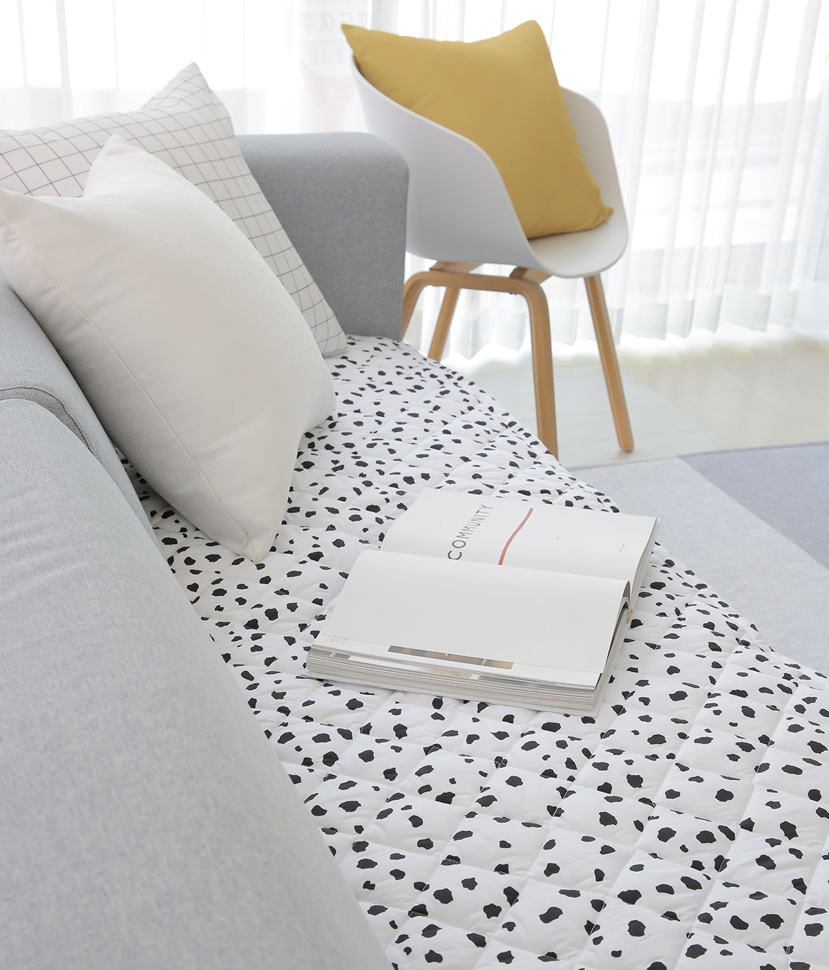 쇼파패드 알러지케어 달마시안 화이트 쇼파커버 3인용