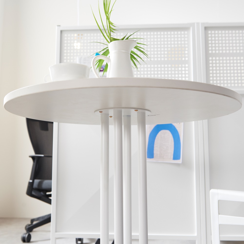 루루 화이트 원형테이블600 원룸식탁 업소용테이블