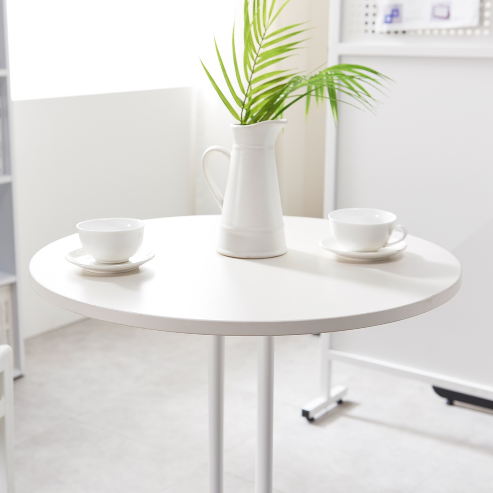 루루 화이트 원형테이블600 원룸식탁 업소용테이블