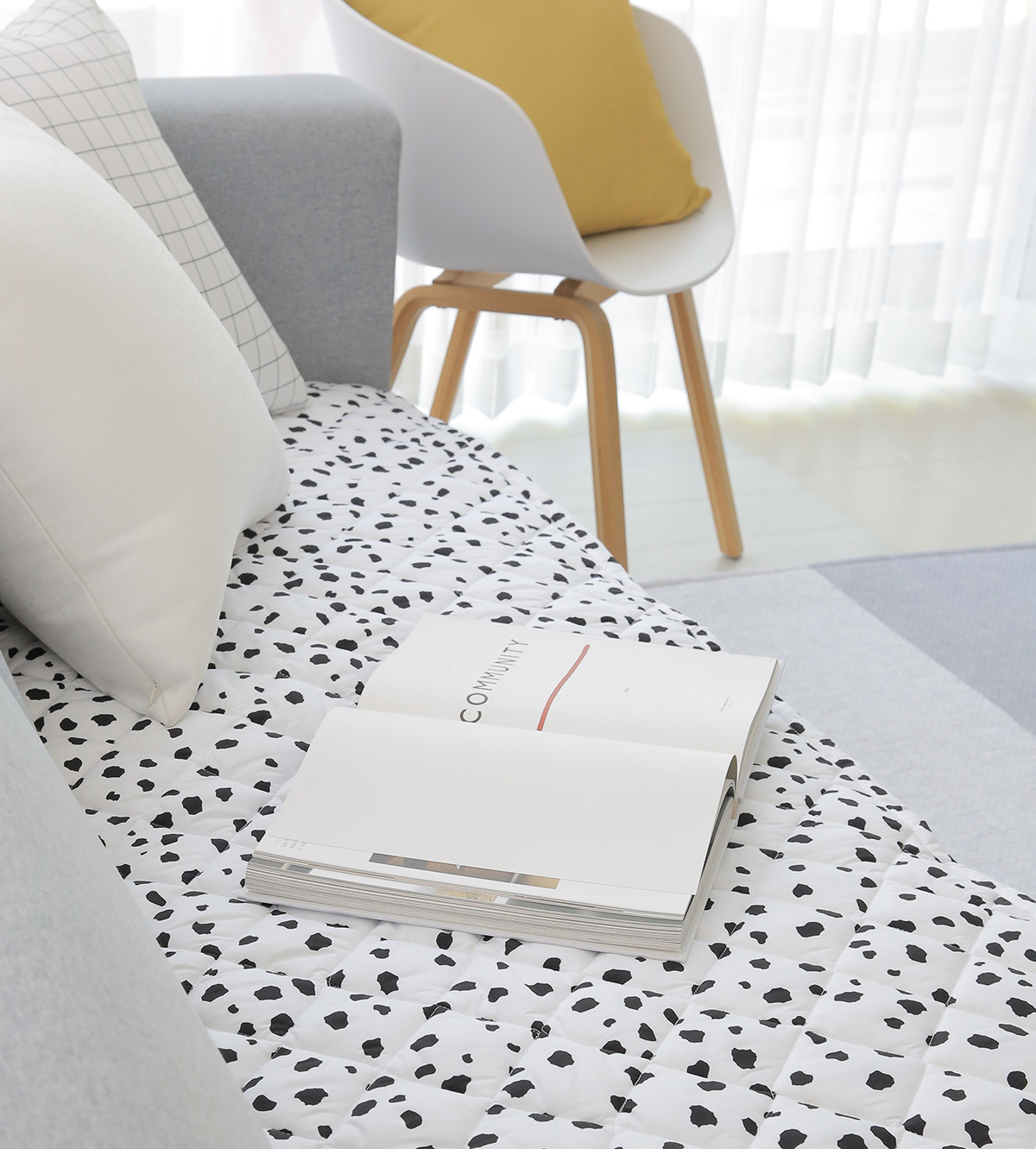 쇼파패드 알러지케어 달마시안 화이트 쇼파커버 3인용