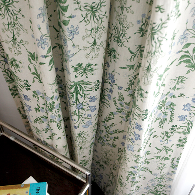 바이아미 아나벨 꽃무늬 아이방 빈티지 레트로 커튼 맞춤제작 린넨 커튼