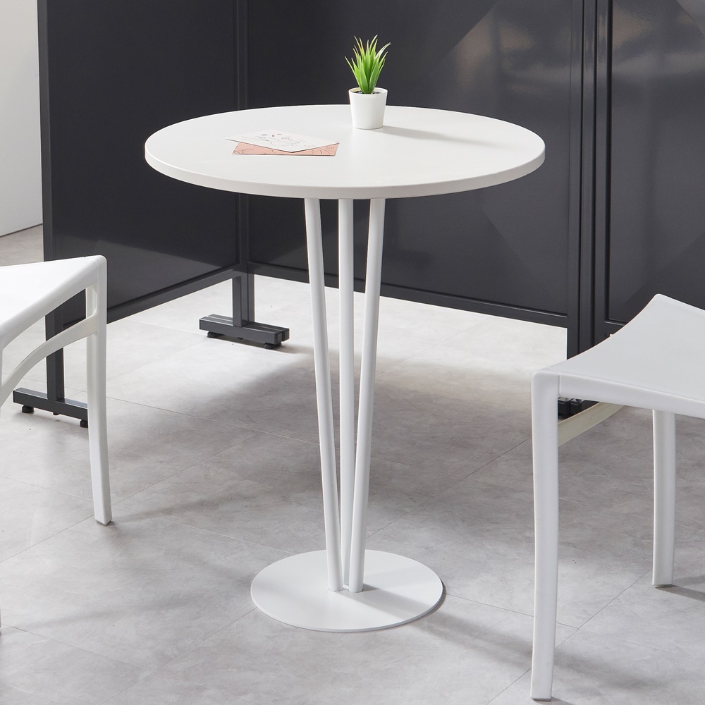 루루 화이트 원형테이블600 원룸식탁 업소용테이블