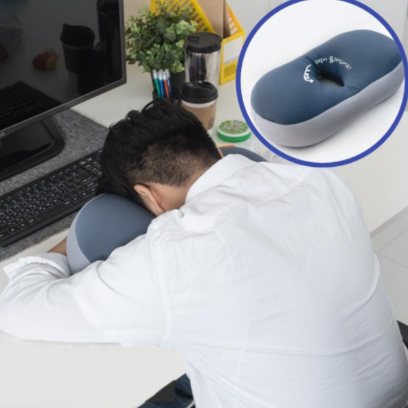 엎드려자는 도넛 얼굴 안면 비개 쪽잠 사무실 학교 수험생 책상 구멍뚫린 원형 낮잠 베개