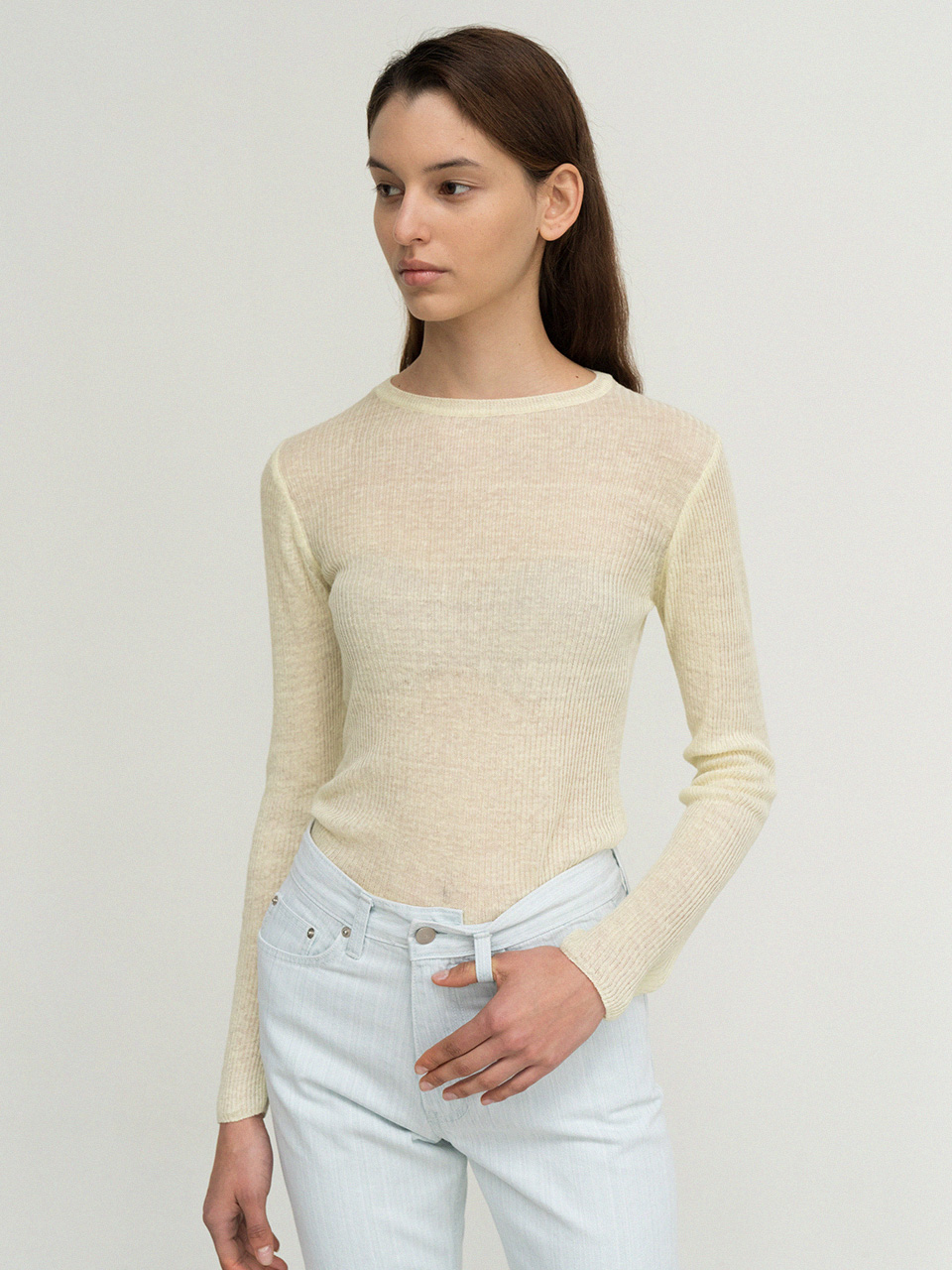 organic linen golgi knit (yellow) - 상품 이미지