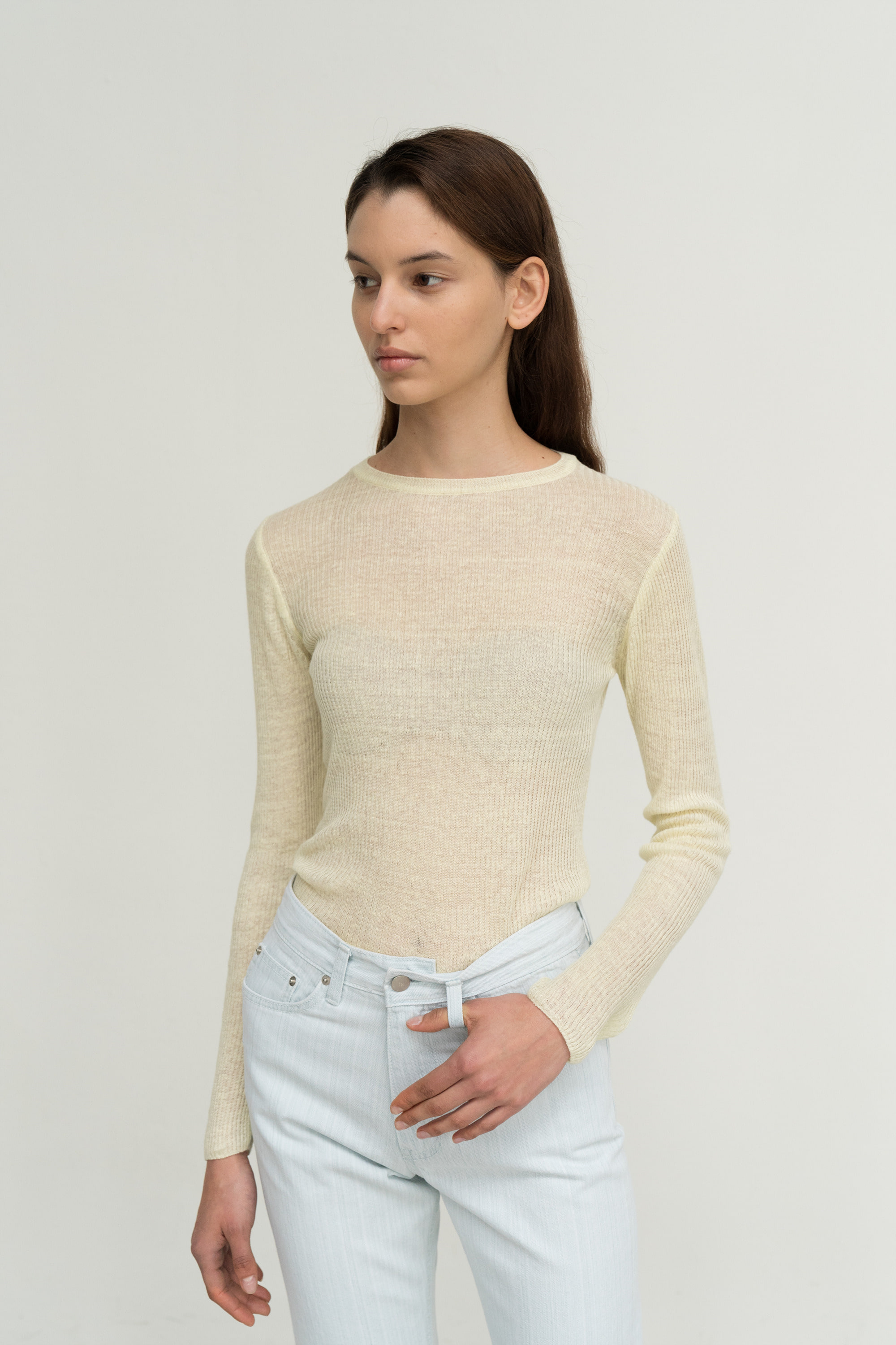 organic linen golgi knit (yellow) 이미지 7