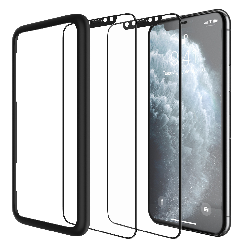 파비스 지문인식 강화유리 풀커버 액정보호필름 아이폰11, 2매입