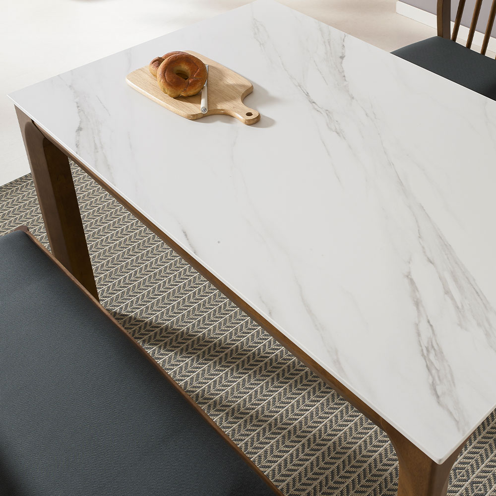 모디쉬갤러리 까리노 원목 포세린 세라믹 식탁 6인용 테이블 세트