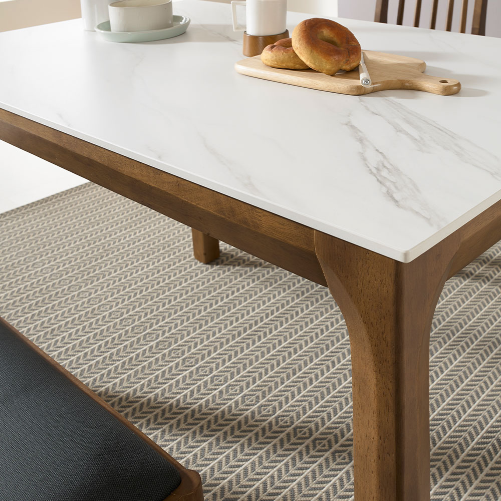 모디쉬갤러리 까리노 원목 포세린 세라믹 식탁 6인용 테이블 세트