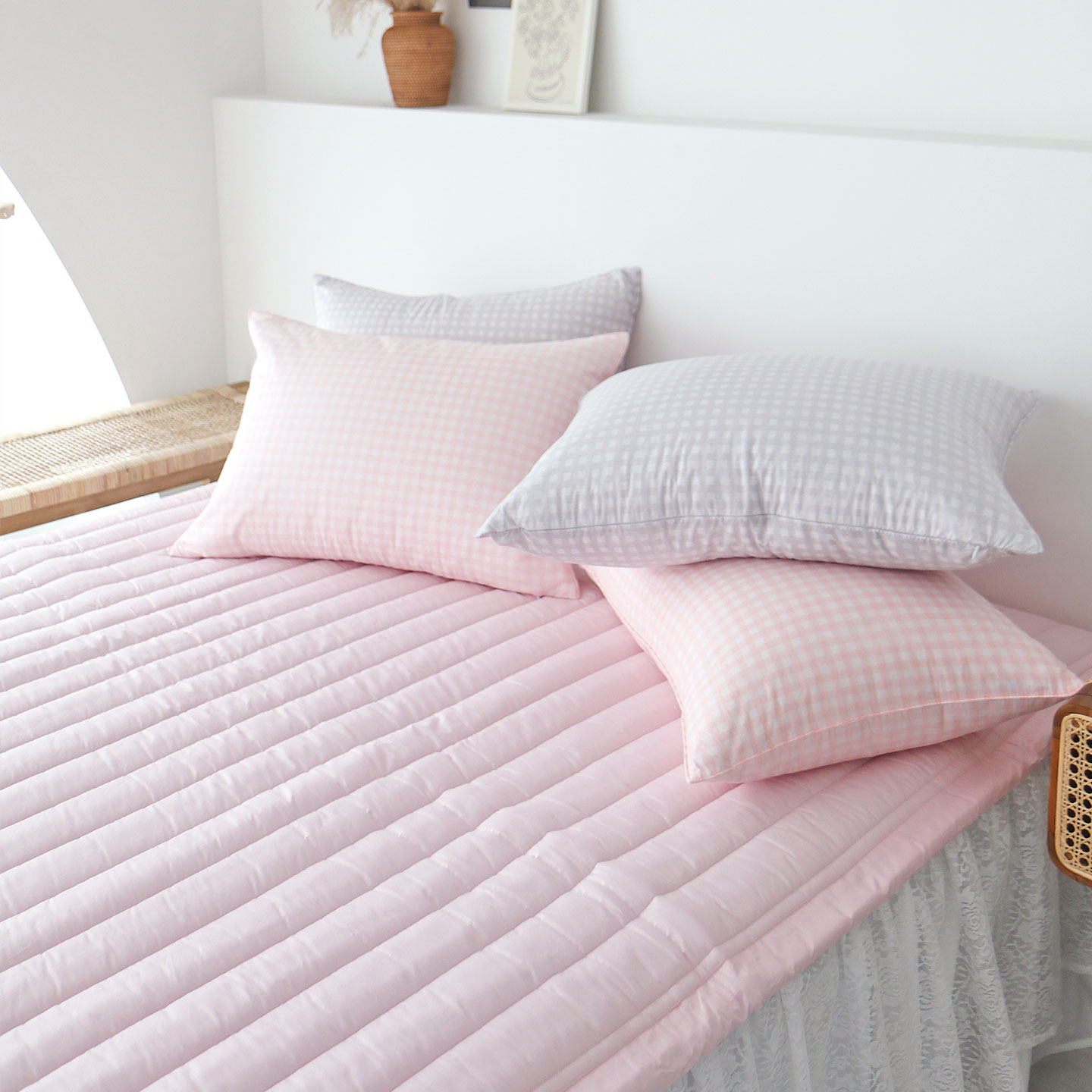 오가닉 순면 사계절 고정밴드 미끄럼방지 누빔 10cm 더 넉넉한 카페트겸 침대패드