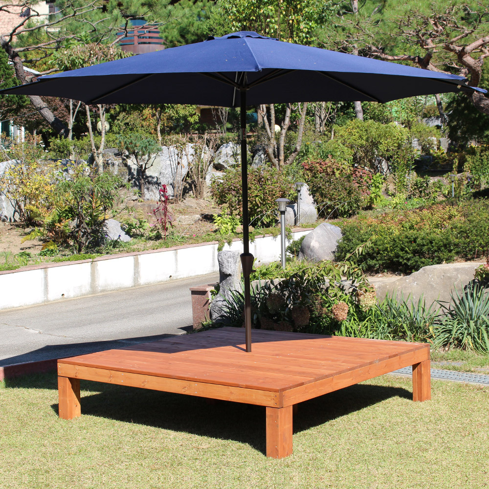 야외테이블 원목 조립식평상 테라스 피크닉 정원 평상마루 세트 600X600