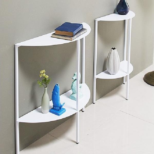 반원테이블 소파뒤책장 화분 테이블 탁자 벽테이블 철제 얇은 현관협탁 미용실 쇼파뒤선반