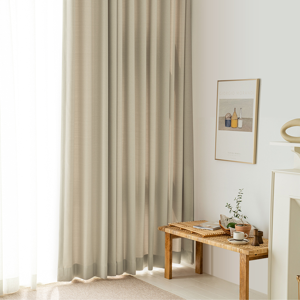 소르르 항균 린넨 암막커튼 형상기억 나비주름 안방 거실 맞춤제작 핀형 햇빛차단 70x160