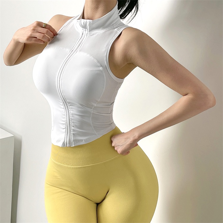 요가 나시 집업 필라테스 자켓 피트니스 누드촉감 카라 - 상세 이미지 2