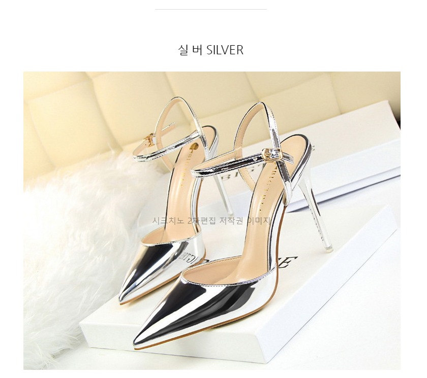 에스크 10.5cm 에나멜 스틸레토 발목 스트랩 킬힐 구두 11color 상세 이미지 12