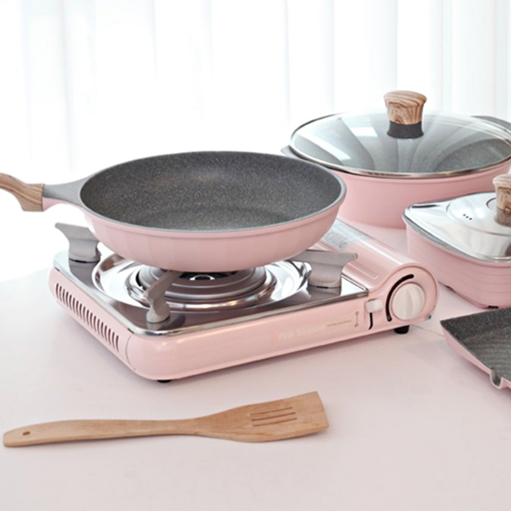 고화력 가스버너 슬림 캠핑버너 화력좋은 휴대용 브루스타 내연식 썬터치 핑크블로썸