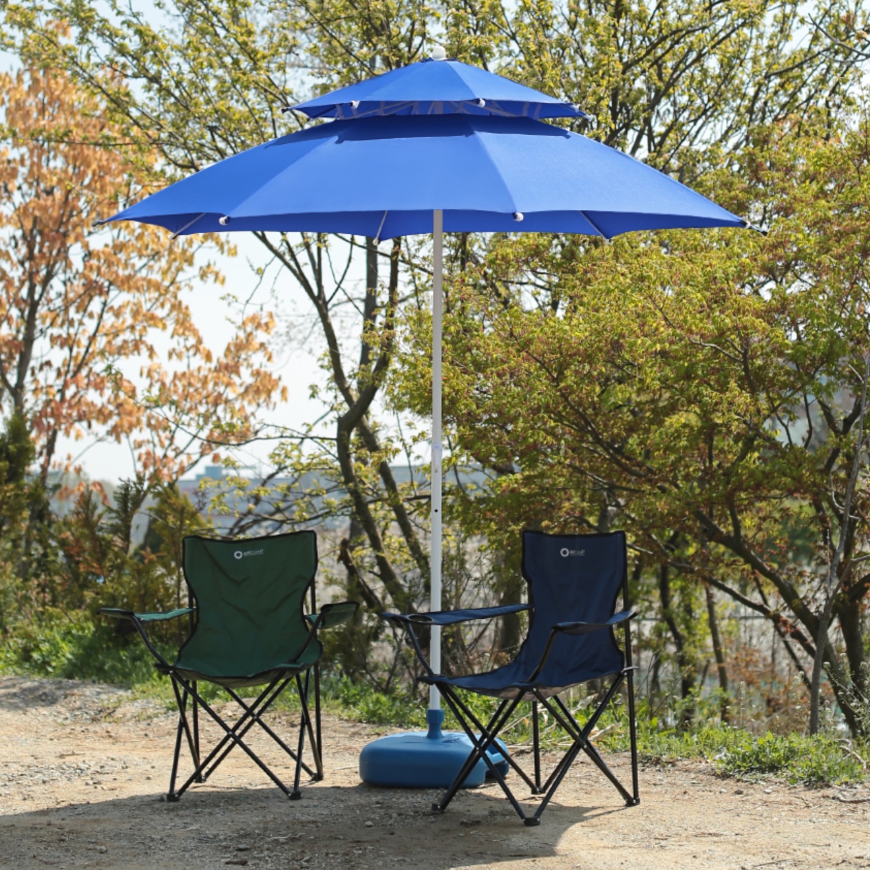 튼튼한 야외용 파라솔 2단 정원 파라솔 옥상 전원주택 대