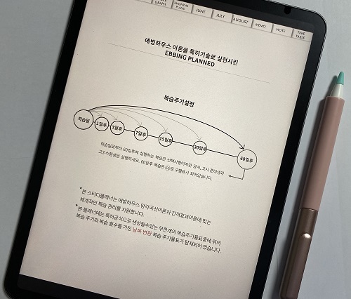 [특허] 굿노트 PDF 에빙하우스 망각곡선 복습 스터디 플래너 에빙플랜드 3개월 날짜형 - 상세 이미지 3