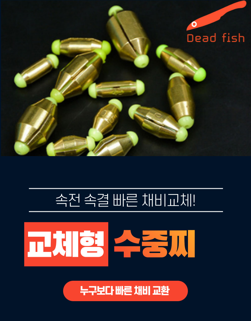 데드피쉬 교체형 수중찌 순간수중찌 전유동 유동추 0.5호 - 상세 이미지 2