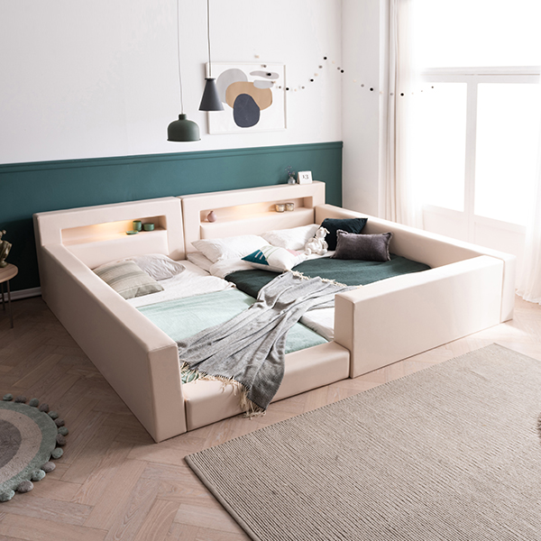 삼익가구 토리노 LED 벙커형 Q+SS 패밀리 침대 + 파워 본넬 매트 2개 포함