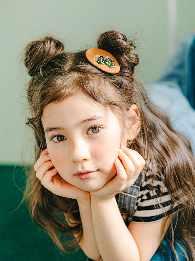 아틀리에 자수 똑딱핀 유아헤어핀 - 상품 이미지