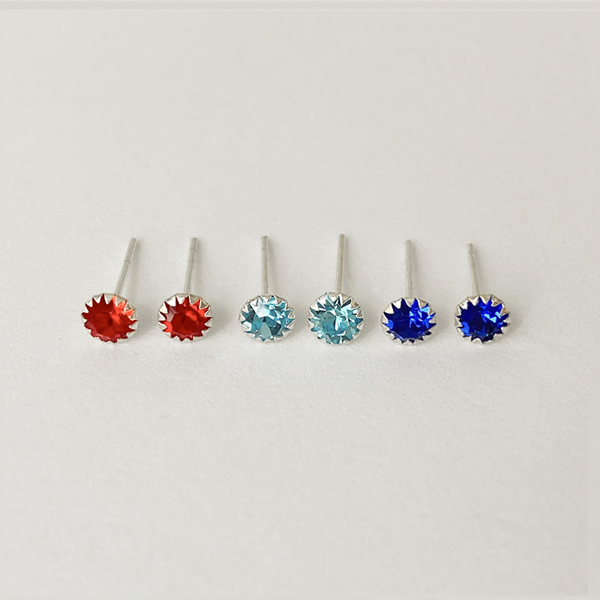 (무배/실버925) 6color 기본 데일리 컬러 큐빅 스터드 귀걸이 - 상세 이미지 5