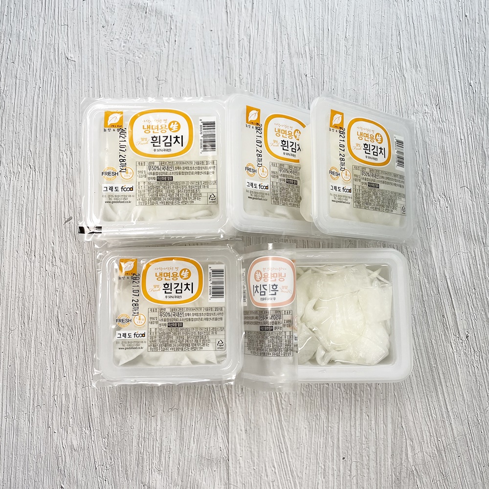 그래도푸드 일회용 냉면김치 냉면무김치 흰색 3인분 소포장 150g, 30개 - 상세 이미지 5