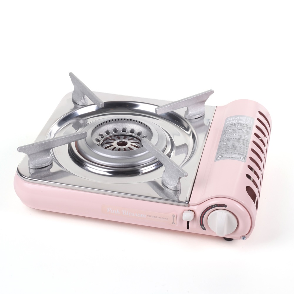 고화력 가스버너 슬림 캠핑버너 화력좋은 휴대용 브루스타 내연식 썬터치 핑크블로썸