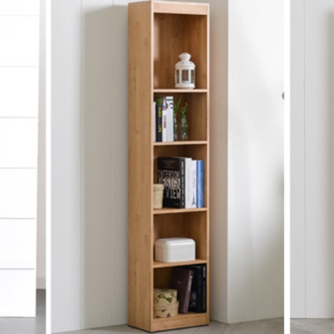 세로책장 폭 좁은책장 코너책장 원목 5단 원룸 맞춤 벽 고급 나무 합판 우드 아이방 높은